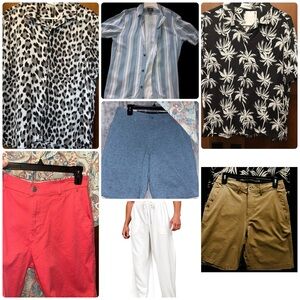 Men’s 7 piece lot. Size small NEW 4 bottoms & 3 tops Hawaiian